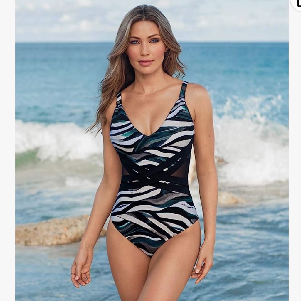 Nwot.Miraclesuit Amoressa Yukon Tigress One Piece Swimsuit.